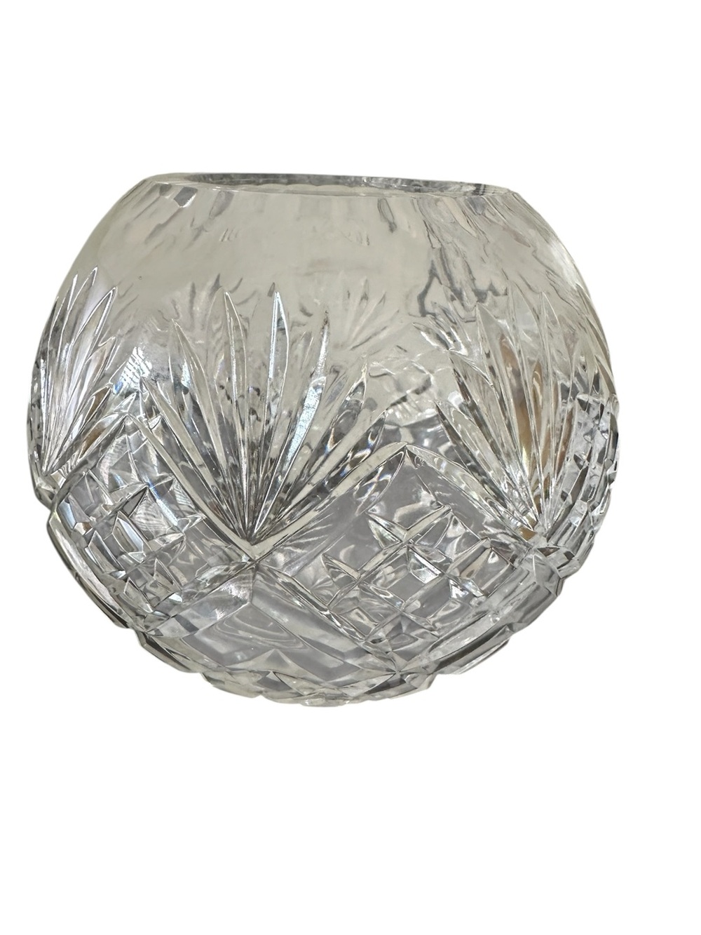 Clear Cut Glass crystal rose Bowl - approx 5”x5”